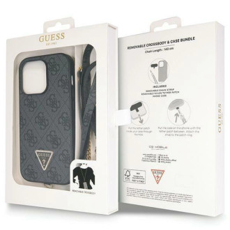 Pouzdro Guess GUHCP14XP4TDSCPK pro iPhone 14 Pro Max 6,7&quot; - černé Crossbody 4G kovové logo