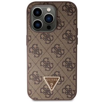 Guess GUHCP14XP4TDSCPW pouzdro pro iPhone 14 Pro Max 6,7&quot; - hnědé Crossbody 4G kovové logo