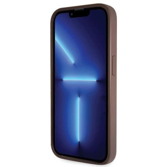 Guess GUHCP14XP4TDSCPW pouzdro pro iPhone 14 Pro Max 6,7&quot; - hnědé Crossbody 4G kovové logo