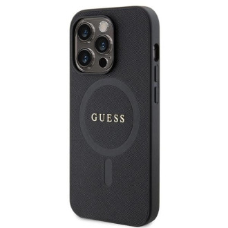 Pouzdro Guess GUHMP14LPSAHMCK pro iPhone 14 Pro - černé Saffiano MagSafe