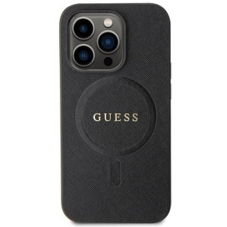 Pouzdro Guess GUHMP14LPSAHMCK pro iPhone 14 Pro - černé Saffiano MagSafe