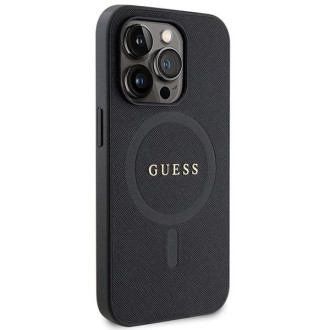 Pouzdro Guess GUHMP14LPSAHMCK pro iPhone 14 Pro - černé Saffiano MagSafe