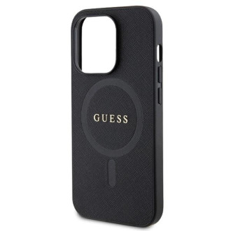 Pouzdro Guess GUHMP14LPSAHMCK pro iPhone 14 Pro - černé Saffiano MagSafe