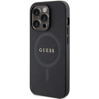 Pouzdro Guess GUHMP14XPSAHMCK pro iPhone 14 Pro Max 6,7&quot; - černé Saffiano MagSafe