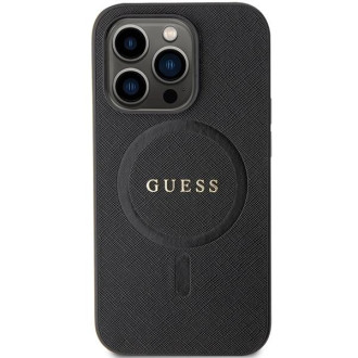 Pouzdro Guess GUHMP14XPSAHMCK pro iPhone 14 Pro Max 6,7&quot; - černé Saffiano MagSafe