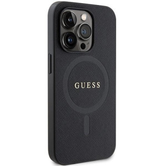 Pouzdro Guess GUHMP14XPSAHMCK pro iPhone 14 Pro Max 6,7&quot; - černé Saffiano MagSafe