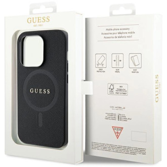 Pouzdro Guess GUHMP14XPSAHMCK pro iPhone 14 Pro Max 6,7&quot; - černé Saffiano MagSafe