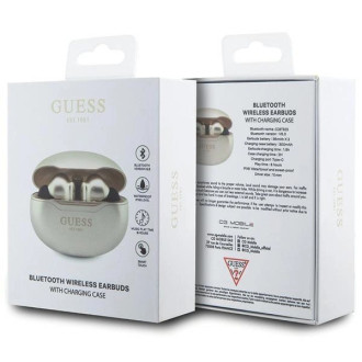 Bluetooth sluchátka Guess GUTWST50ED TWS + dokovací stanice - zlatá Classic EST