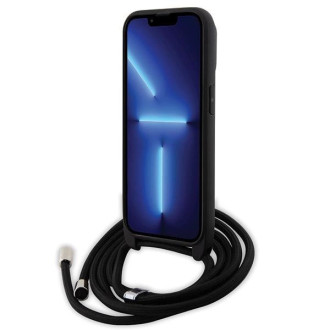 Karl Lagerfeld KLHCP14LSAKCPSK pouzdro pro iPhone 14 Pro pevné - černé Crossbody Saffiano Metal Pin Karl&amp;Choupette