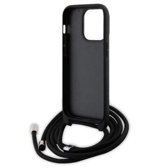 Karl Lagerfeld KLHCP14LSAKCPSK pouzdro pro iPhone 14 Pro pevné - černé Crossbody Saffiano Metal Pin Karl&amp;Choupette