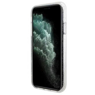 Karl Lagerfeld KLHMN61HGKCNOT obal pro iPhone 11 / Xr - průhledný pevný obal Karl&amp;Choupette Glitter MagSafe