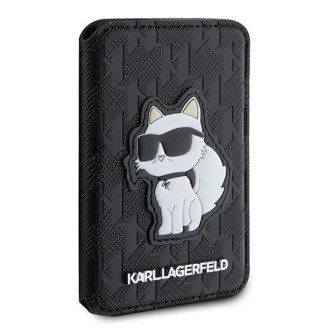 Karl Lagerfeld KLWMSPSAKHCK stojánek na kartu peněženky Saffiano Monogram Pouzdro Choupette MagSafe - černé