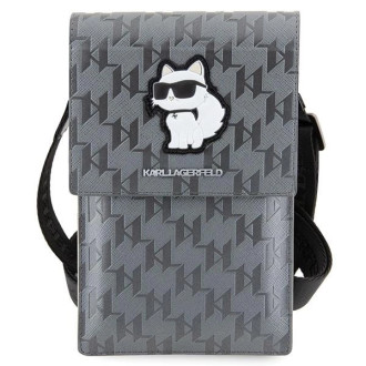 Karl Lagerfeld Case Kabelka KLWBSAKHPCG - Silver Saffiano Monogram Choupette