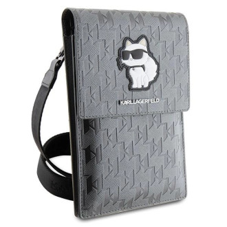 Karl Lagerfeld Case Kabelka KLWBSAKHPCG - Silver Saffiano Monogram Choupette