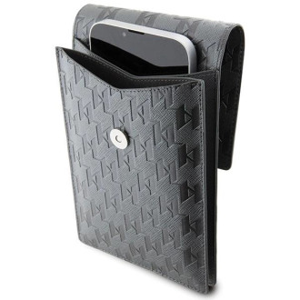 Karl Lagerfeld Bag KLWBSAKHPKG pouzdro - stříbrné Saffiano Monogram Ikonik