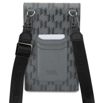 Karl Lagerfeld Bag KLWBSAKHPKG pouzdro - stříbrné Saffiano Monogram Ikonik