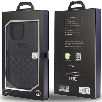 Originální kožené pouzdro Audi pro iPhone 14 Pro Max 6,7&quot; - černé AU-TPUPCIP14PM-Q8/D1-BK