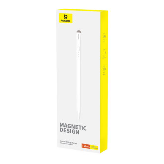 Stylus Baseus Smooth Writing se 2 aktivními hroty pro iPad s kabelem USB-C a vyměnitelným hrotem – bílý