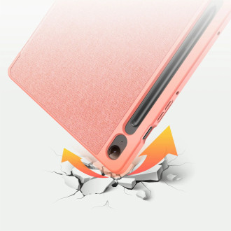 Dux Ducis Domo pouzdro z eko kůže se stojánkem pro Samsung Tab S9 FE+ - růžové