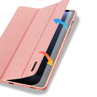 Dux Ducis Domo pouzdro z eko kůže se stojánkem pro Samsung Tab S9 FE+ - růžové