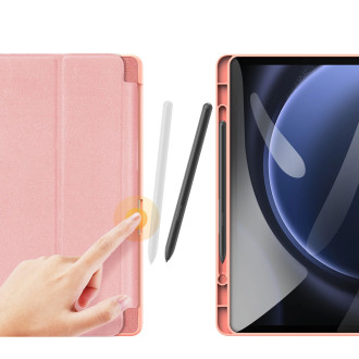 Dux Ducis Domo pouzdro z eko kůže se stojánkem pro Samsung Tab S9 FE+ - růžové