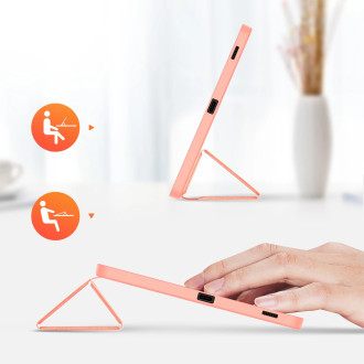 Dux Ducis Domo pouzdro z eko kůže se stojánkem pro Samsung Tab S9 FE+ - růžové