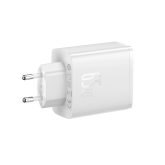 Baseus Cube Pro 65W GaN nabíječka 2x USB-C USB-A - bílá