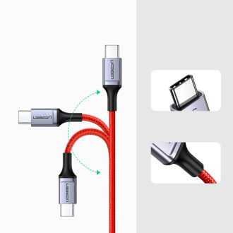Ugreen US294 USB-C 2.0 / USB-C 2.0 3A kabel - červený