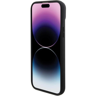 Kožené pouzdro BMW Hot Stamp pro iPhone 15 - černé