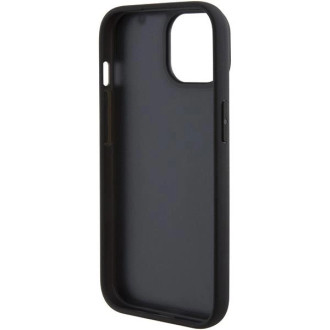 Kožené pouzdro BMW Hot Stamp pro iPhone 15 - černé