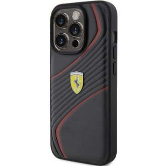 Pouzdro Ferrari Twist Metal Logo pro iPhone 15 Pro - černé