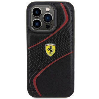 Pouzdro Ferrari Twist Metal Logo pro iPhone 15 Pro - černé