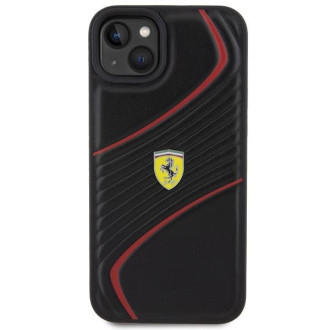 Pouzdro Ferrari Twist Metal Logo pro iPhone 15 Plus - černé