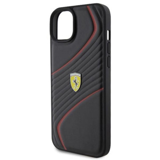 Pouzdro Ferrari Twist Metal Logo pro iPhone 15 Plus - černé