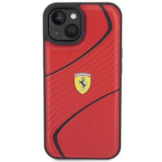 Pouzdro Ferrari Twist Metal Logo pro iPhone 15 - červené