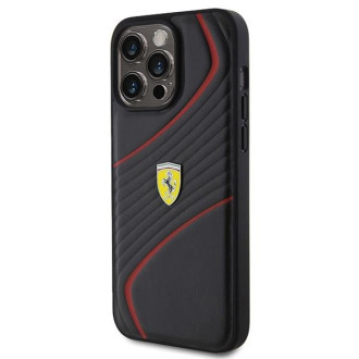 Pouzdro Ferrari Twist Metal Logo pro iPhone 15 Pro Max - černé