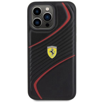 Pouzdro Ferrari Twist Metal Logo pro iPhone 15 Pro Max - černé