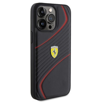 Pouzdro Ferrari Twist Metal Logo pro iPhone 15 Pro Max - černé