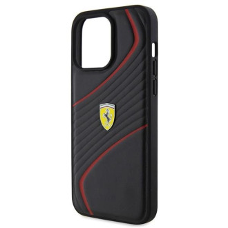 Pouzdro Ferrari Twist Metal Logo pro iPhone 15 Pro Max - černé