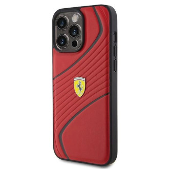 Pouzdro Ferrari Twist Metal Logo pro iPhone 15 Pro Max - červené