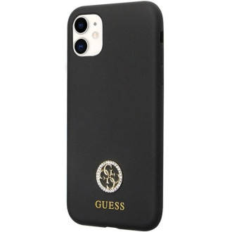 Pouzdro Guess GUHCN614DGPK pro iPhone 11 / Xr - černé silikonové logo Strass 4G