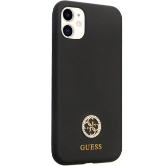 Pouzdro Guess GUHCN614DGPK pro iPhone 11 / Xr - černé silikonové logo Strass 4G