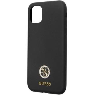 Pouzdro Guess GUHCN614DGPK pro iPhone 11 / Xr - černé silikonové logo Strass 4G