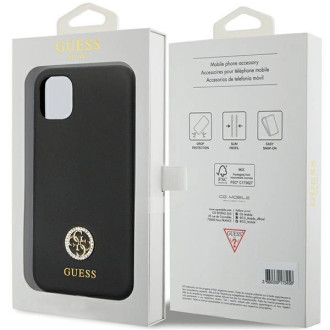 Pouzdro Guess GUHCN614DGPK pro iPhone 11 / Xr - černé silikonové logo Strass 4G