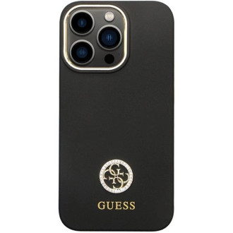 Guess GUHCP13LM4DGPK pouzdro pro iPhone 13 Pro / 13 - černé silikonové Logo Strass 4G