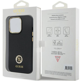 Guess GUHCP13LM4DGPK pouzdro pro iPhone 13 Pro / 13 - černé silikonové Logo Strass 4G