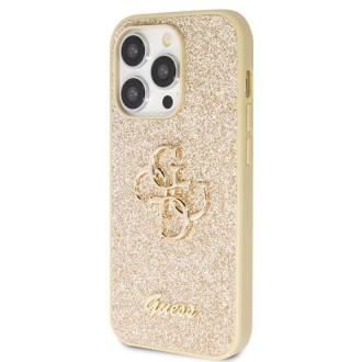 Pouzdro Guess GUHCP14LHG4SGD pro iPhone 14 Pro - zlaté Glitter Script Big 4G