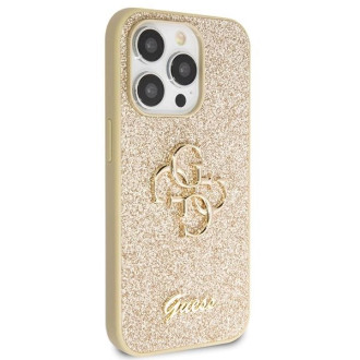 Pouzdro Guess GUHCP14LHG4SGD pro iPhone 14 Pro - zlaté Glitter Script Big 4G