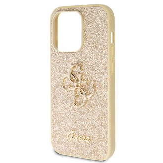 Pouzdro Guess GUHCP14LHG4SGD pro iPhone 14 Pro - zlaté Glitter Script Big 4G