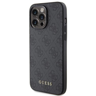 Pouzdro Guess 4G Metal Gold Logo pro iPhone 15 Pro - šedé